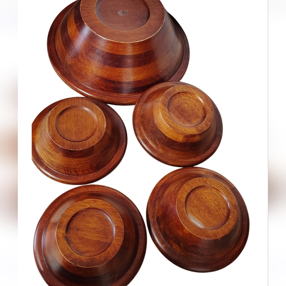Kamenstein Vintage Wooden Salad Bowl Set